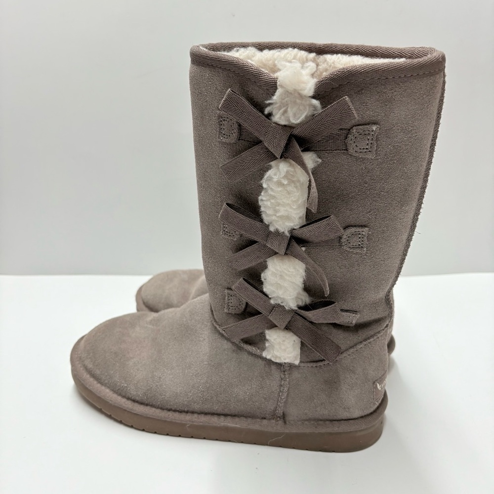 Ugg Koolabura Victoria Tan Suede Boots With Bows Tan Sz 5 - Picture 5 of 7